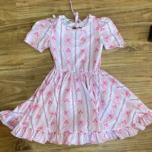 Charming Pink Bow Kids Dress